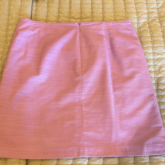 Ann Taylor Factory Pink Textured Midi Skirt - Picture 3 of 6